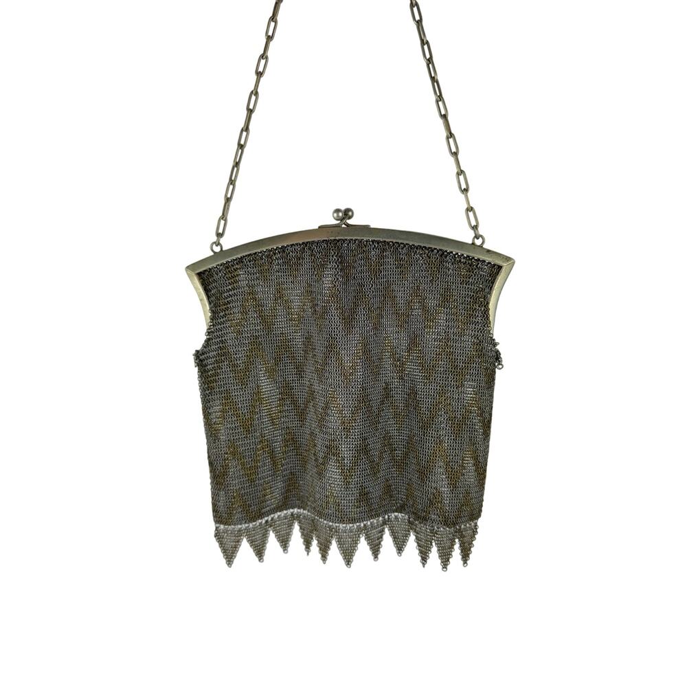 Herringbone Vintage Metal Mesh Bag Light Repair Needed - Picture 6 of 10